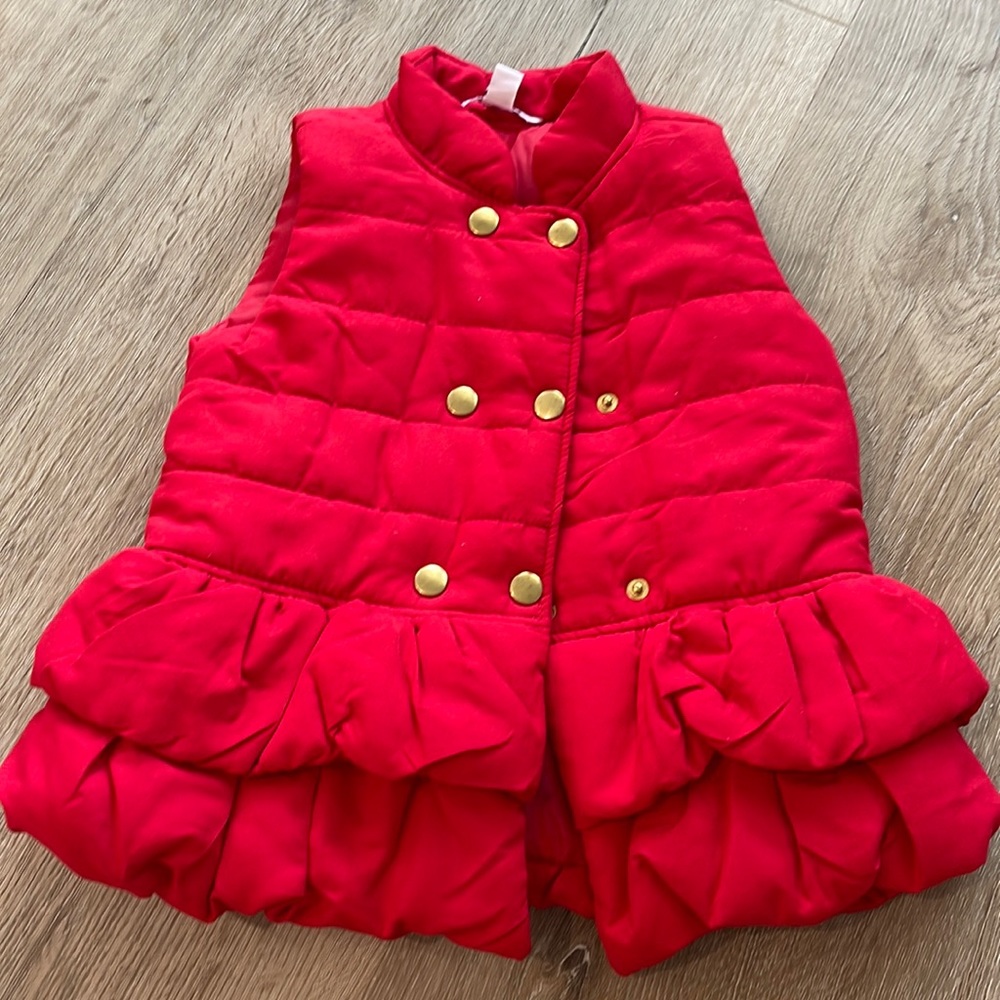 3T red puffer vest